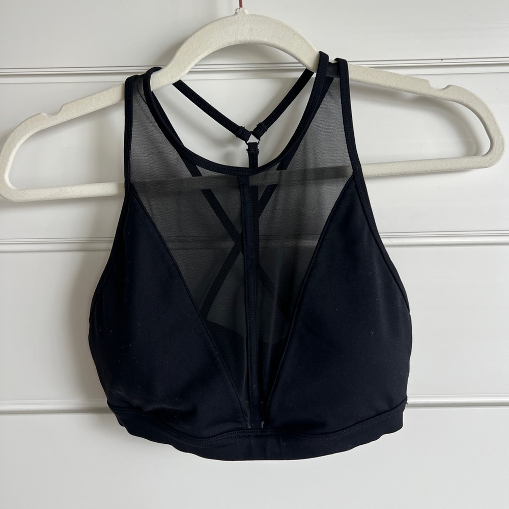 Alo Black Sports Bra XS Like-New Cross Back Design